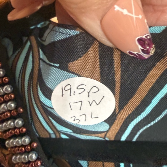 Dressbarn Blue and Brown Swirl Dress - Picture 10 of 10